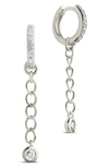 Sterling Forever Maxine Micro Dangle Hoops In 40