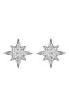 Effy Sterling Silver Diamond Burst Stud Earrings In Silver