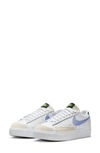Nike Blazer Low Platform "white Cobalt Bliss" Sneakers In White / Cobalt/ Volt/ Black