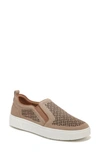 Vionic Kimmie Perforated Suede Slip-on Sneaker In Wheat