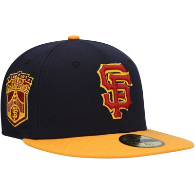 New Era Men's  Navy, Gold San Francisco Giants Primary Logo 59fifty Fitted Hat In Navy,gold