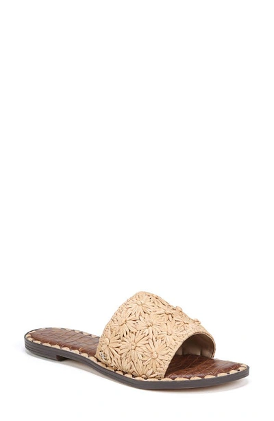 Sam Edelman Raffia Slide Sandal In Beechwood