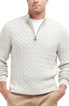 BARBOUR BARBOUR CABLE KNIT HALF ZIP COTTON SWEATER