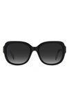 Kate Spade Laynes 55mm Gradient Sunglasses In Black/ Grey Shaded