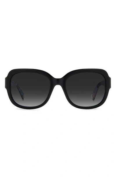 Kate Spade Laynes 55mm Gradient Sunglasses In Black/ Grey Shaded