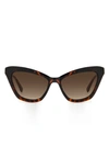 Kate Spade New York Amelie 54mm Gradient Cat Eye Sunglasses In Havana / Brown