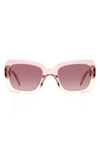 Kate Spade Bellamys 52mm Gradient Rectangular Sunglasses In Pink / Burgundy Shaded