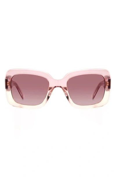 Kate Spade Bellamys 52mm Gradient Rectangular Sunglasses In Pink / Burgundy Shaded