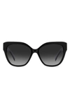 Kate Spade Savanna 57mm Gradient Cat Eye Sunglasses In Black/ Grey Shaded