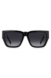 Marc Jacobs 57mm Gradient Square Sunglasses In Black Grey