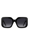 Marc Jacobs 53mm Gradient Polarized Square Sunglasses In Black