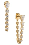 Nadri Tennis Draped Front To Back Earrings In 18k Gold-plated In Gold