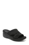 Bzees Dynasty Bright Wedge Sandal In Black/black Sparkle