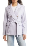 SANCTUARY BELTED FAUX LEATHER BLAZER