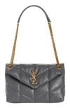 SAINT LAURENT SMALL LOULOU LEATHER PUFFER BAG