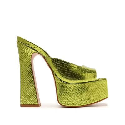 Schutz Andrina Metallic Snake In Green Yellow