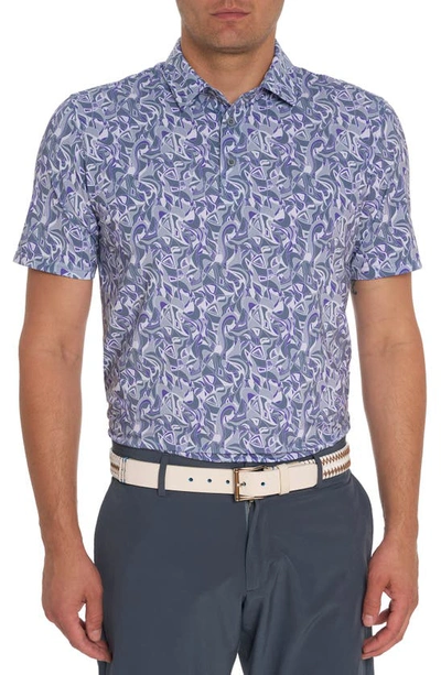 Robert Graham Retro Club Performance Polo In Grey