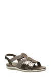 David Tate Quilt Slingback Sandal In Pewter Nappa