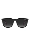 Carrera Eyewear 54mm Rectangular Sunglasses In Black Grey Shaded
