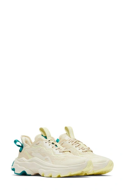 Sorel Kinetic Breakthru Tech Colorblock Sneakers In Bleached Ceramic/ White