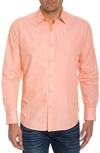 Robert Graham Stingray Long Sleeve Button Down Shirt In Light Orange