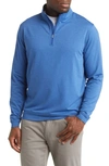 Peter Millar Perth Mélange Performance Quarter Zip Pullover In Blue