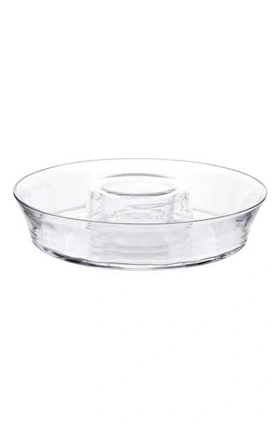 Juliska Puro Textured Glass Chip & Dip Server In Clear