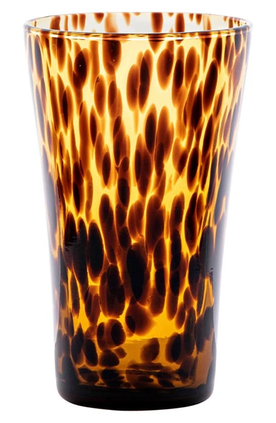 JULISKA PURO TORTOISESHELL PATTERN GLASS TUMBLER