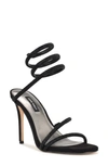 Nine West Maskil 2 Womens Rhinestone Ankle Strap Heels In Black 001