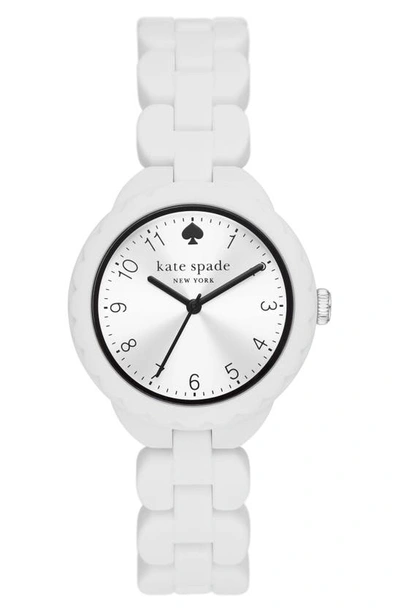 Kate Spade Women's Stainless Steel & Silicone Bracelet Watch In White