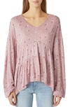 LUCKY BRAND PRINT TIERED TUNIC TOP