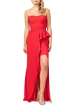 Dress The Population Kai Evening Gown In Rouge