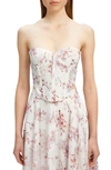 BARDOT GRACIOUS FLORAL STRAPLESS CORSET TOP