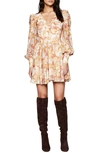 Bardot Zelina Floral Minidress In Orange Abstract