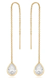 Ettika Cubic Zirconia Threader Earrings In Tan