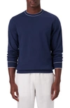 Bugatchi Tipped Cotton Blend Sweater In Navy