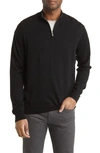 Peter Millar Crown Soft Wool Blend Quarter Zip Sweater In Black