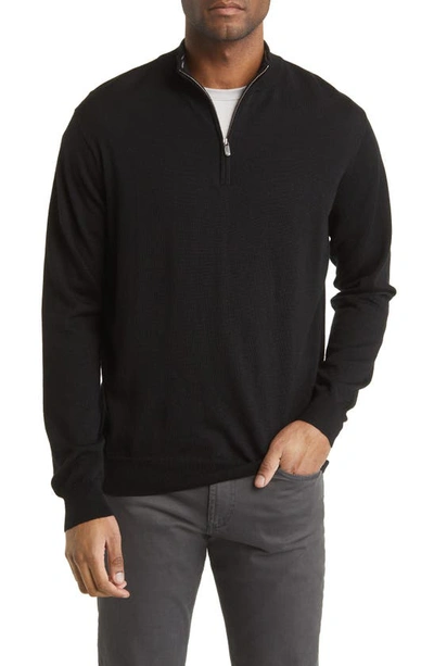 Peter Millar Crown Soft Wool Blend Quarter Zip Sweater In Navy