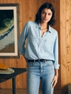 Faherty Chambray Button Down Shirt In Mid Wash
