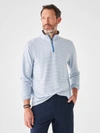 Faherty Movement Quarter Zip Pullover In Madaket Stripe In Madaket Stripe