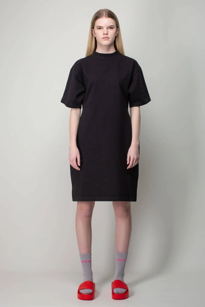 Balenciaga Hourglass Cotton T-shirt Dress In Black