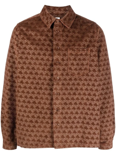 Erl Logo-print Shirt In Brown