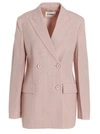 Jil Sander Tailor Made Slim Double-breasted Jacket In Pink