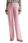 Reiss Blair Wool-blend Wide Leg Trouser In Pink