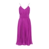Max Mara Clarino Pleated Georgette Midi Dress In Pink &amp; Purple