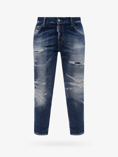 Dsquared2 Cool Girl Crop Jeans In Blue