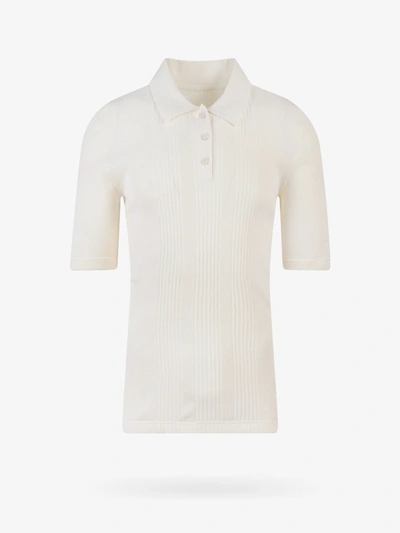 Maison Margiela Cotton Polo Shirt In White