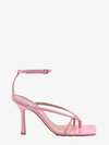 Bottega Veneta Squared Toe Strappy Sandals In Pink