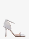 Bottega Veneta Stretch Metallic Leather Sandals In Silver