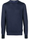 Fay Virgin-wool Knitted Sweater In Blue